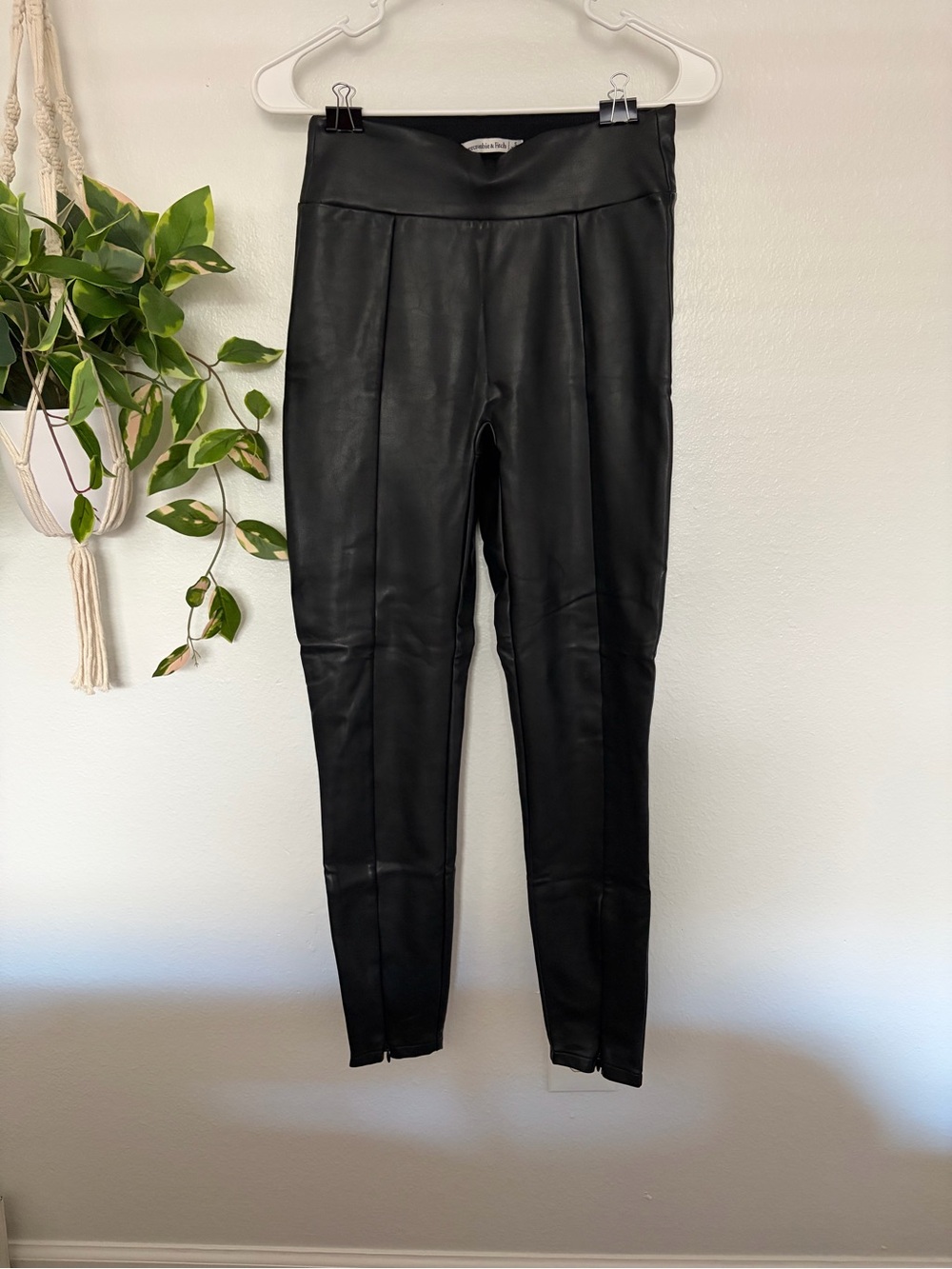 Black Abercrombie Faux Leather Leggings